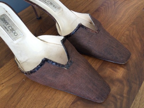Jimmy choo mules brown fabric - mules,